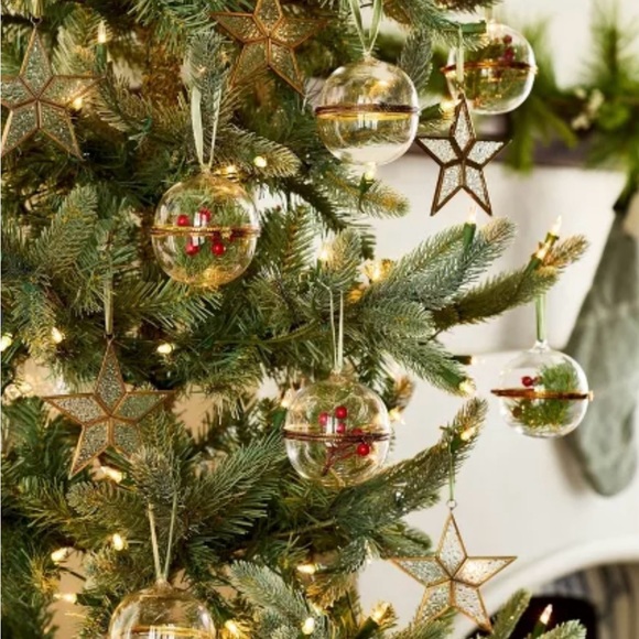 4 Smooth Hinged Glass Christmas Tree Ornaments - Hearth & Hand™ with Magnolia - Picture 3 of 4